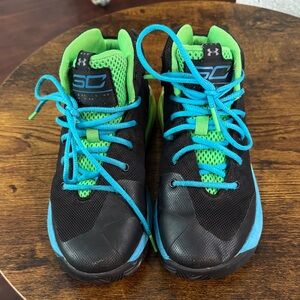 Under Armour Kids' Black and Blue Sneakers